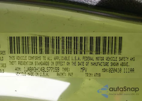 2011 Jeep Wrangler Unlimited Sport z USA, uszkodzony, nr VIN 1J4BA3H14BL577159